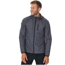 Endurance Running Jacket Hugoee with Hood Grey Men